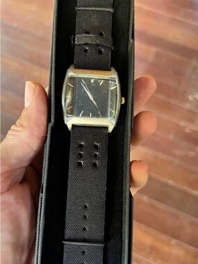 New Target Classic Black Men's Canvas Strap Watch - NEW in Box